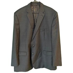 Lauren Ralph Lauren Mens 52R Blazer 100% Wool Dark Gray Plaid Sports Coat Jacket